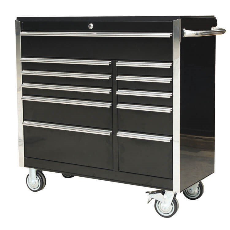 41 Inch 11 Drawer Roller Cabinet Black Toolcases Cabinets