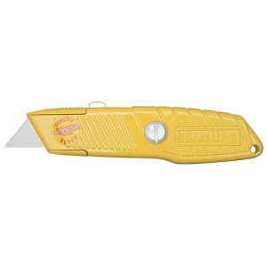 Knife with Thumb-Screw Retractable Yellow