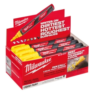 Milwaukee Inkzall Liq Paint Marker Yellow Counter Display Box