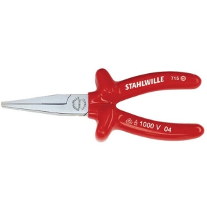Stahlwille 6508 Flat Nose Pliers VDE Long 160mm chrome-plated dipped Insulation