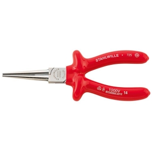 Stahlwille 6524 Round Nose Pliers VDE Long 160mm chrome-plated dipped Insulation