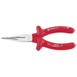 Stahlwille 6529 Snipe Nose Pliers VDE 160mm chrome-plated dipped Insulation