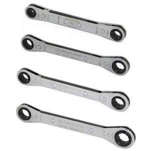4 pc 12-Point SAE Ratcheting Box Wrench Set