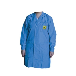 ESD Lab Coat Blue L Polycotton
