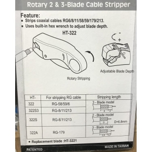 Coaxial Wire Stripper 2 Blades RG8 11 213