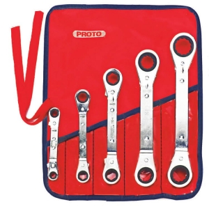 Proto J1180A Box Wrench Ring Spanner Set Ratcheting Offset 12 Point 5 Pieces
