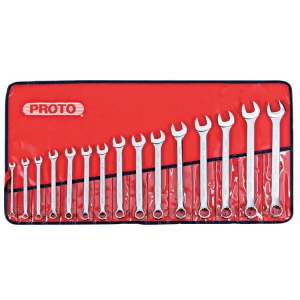 Proto J1200F-MASD Combination Wrench Spanner Set 15 Pieces 12 Point Satin metric