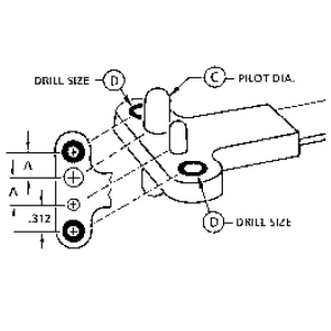 Nutplate Drill Jig Anchor-Nut Single Wing Standard Nut Thread 6