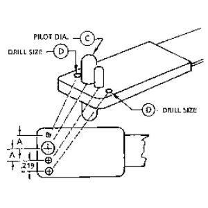 Nutplate Drill Jig Anchor-Nut Two Lug Double Wing Standard Nut Thread 1/4 inch