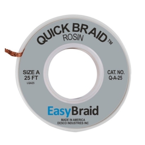 Easy Braid Quick Braid Desolder Braid Rosin 0.025 inch x 25ft