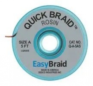 Easy Braid Quick Braid Desolder Braid Rosin 0.025 inch x 5ft
