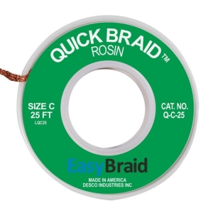 Easy Braid Quick Braid Desolder Braid Rosin 0.075 inch x 25ft