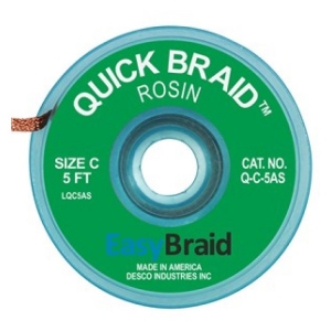 Easy Braid Quick Braid Desolder Braid Rosin 0.075 inch x 5ft