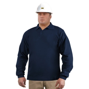 Polo Shirt Long Sleeve Arc Flash Flame resistant Navy