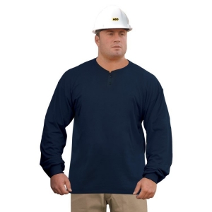 Henley Shirt Long Sleeve Arc Flash Flame resistant Navy