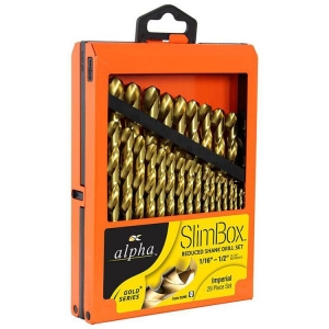 Alpha Slimbox Drill Set Reduced imperial 1/16-1/2 inch 29 Pieces