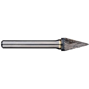 1/4 Inch Pointed Cone Carbide Burr, 1/4 Inch shank dia.